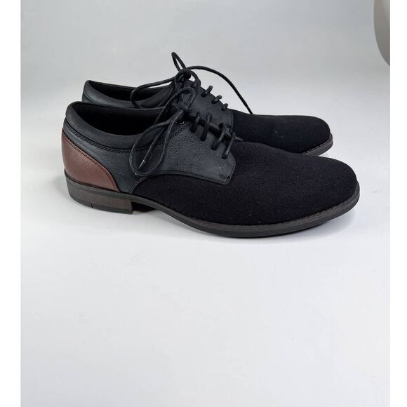 Perry Ellis Portfolio Size 9.5 Bowler Dress Shoes w/ Ultra Foam Black + Brown - Picture 8 of 10